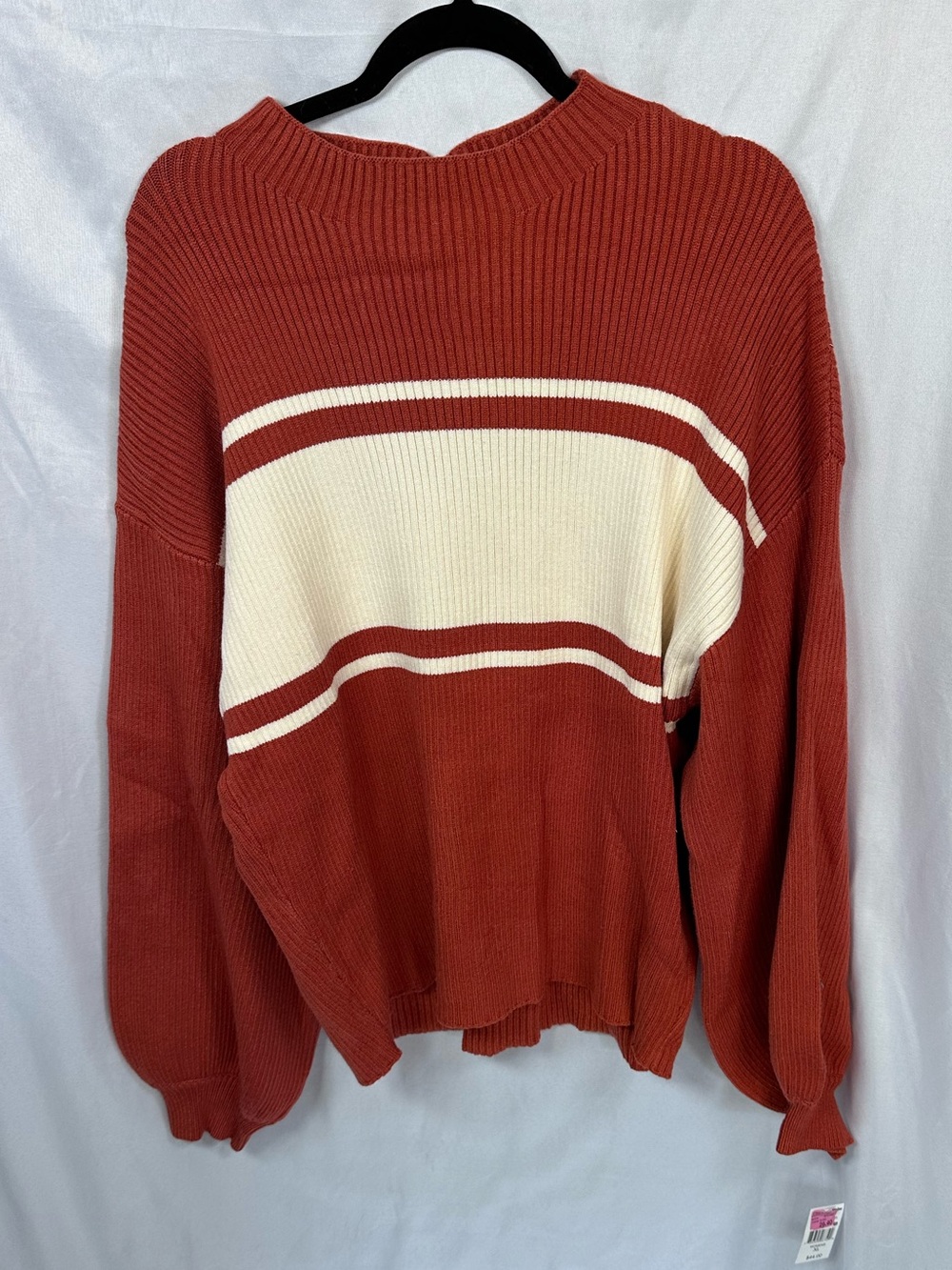 Grace + Karma Stripe Ribbed Mock Neck Sweater Size XL NWT